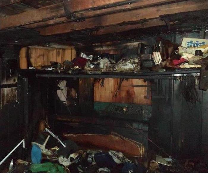 Room damaged by fire 